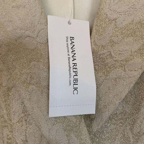 Banana Republic Cropped Blazer Cream Floral Wool Blend Jacquard Size 4 NWT - Picture 8 of 8